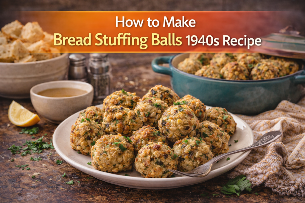How to Make Bread Stuffing Balls 1940S Recipe