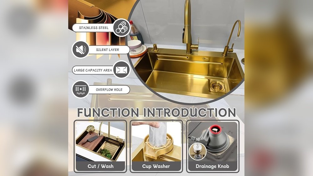 Dual Waterfall Kitchen Sink: Transform Your Cooking Space with Elegance and Function