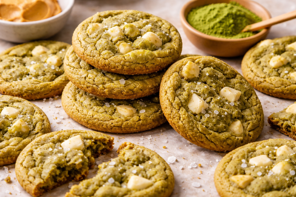 Brown Butter Matcha Cookies