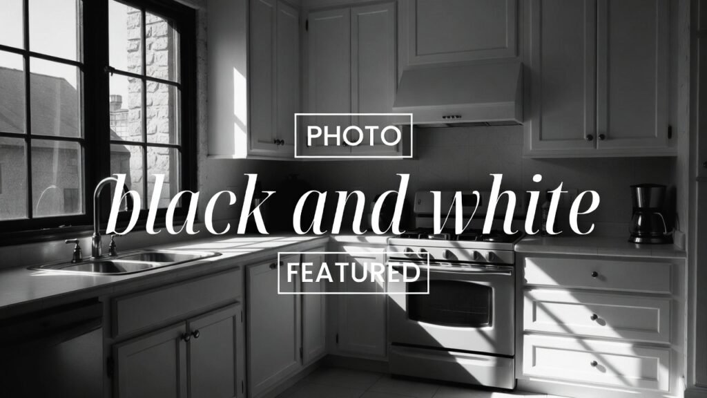 black and white kitchen