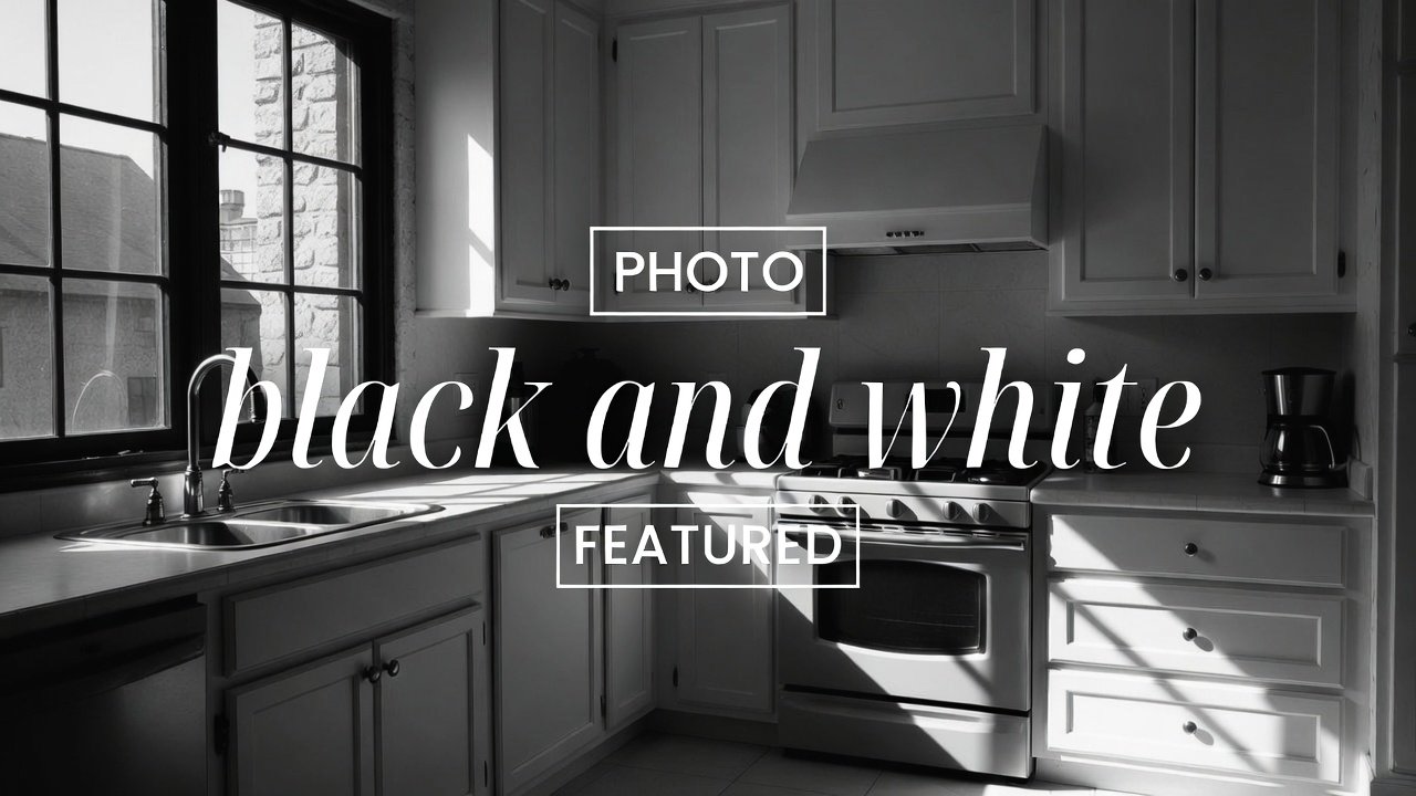 black and white kitchen