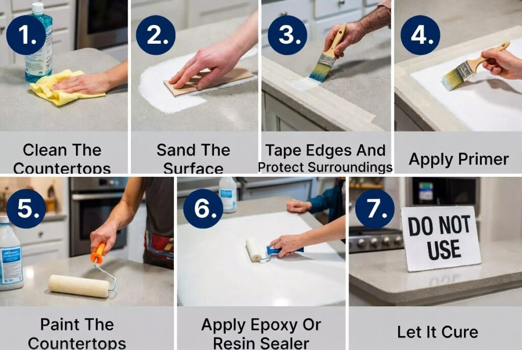 How to Paint Kitchen Countertops