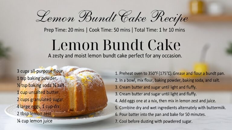 Lemon Bundt Cake Recipe