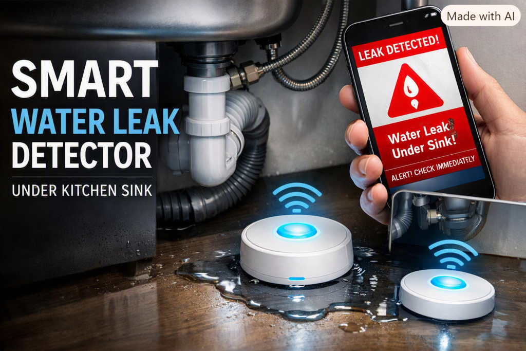 Smart Water Leak Detector Under Kitchen Sink